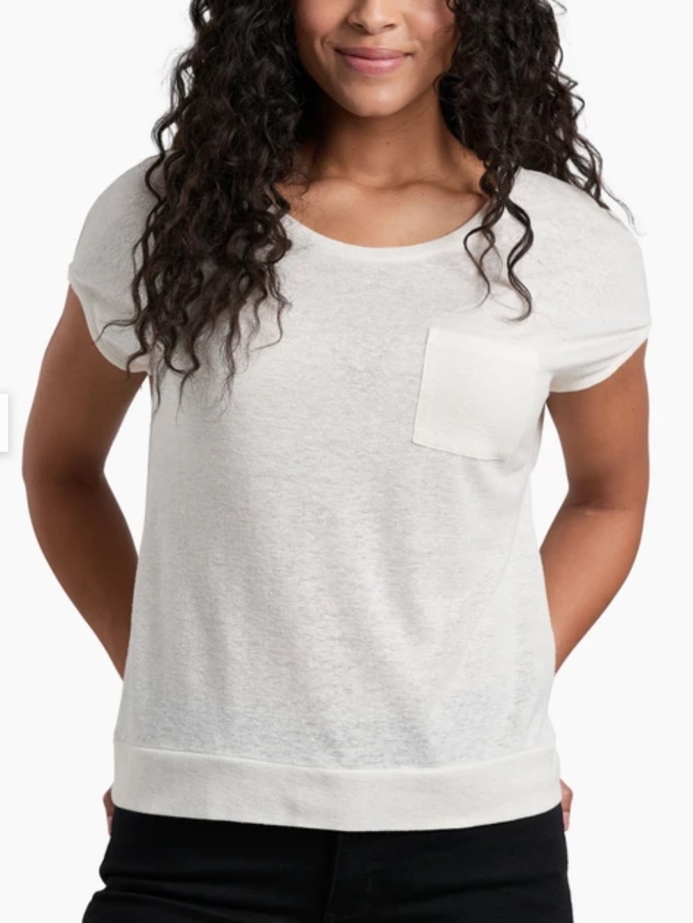 Kuhl BRISA TWIST Short-Sleeve Pocket Tee - Ivory